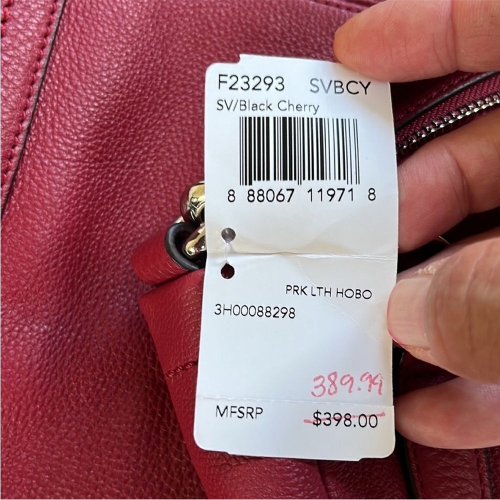 Coach Park Leather Crossbody Bag / Purse Black Cherry NWT - Picture 7 of 11